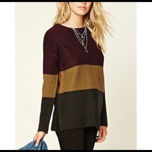Forever 21 color block sweater size medium